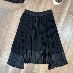 Bailey 44 Roxy Asymmetric Black Pleated Long Skirt Midi